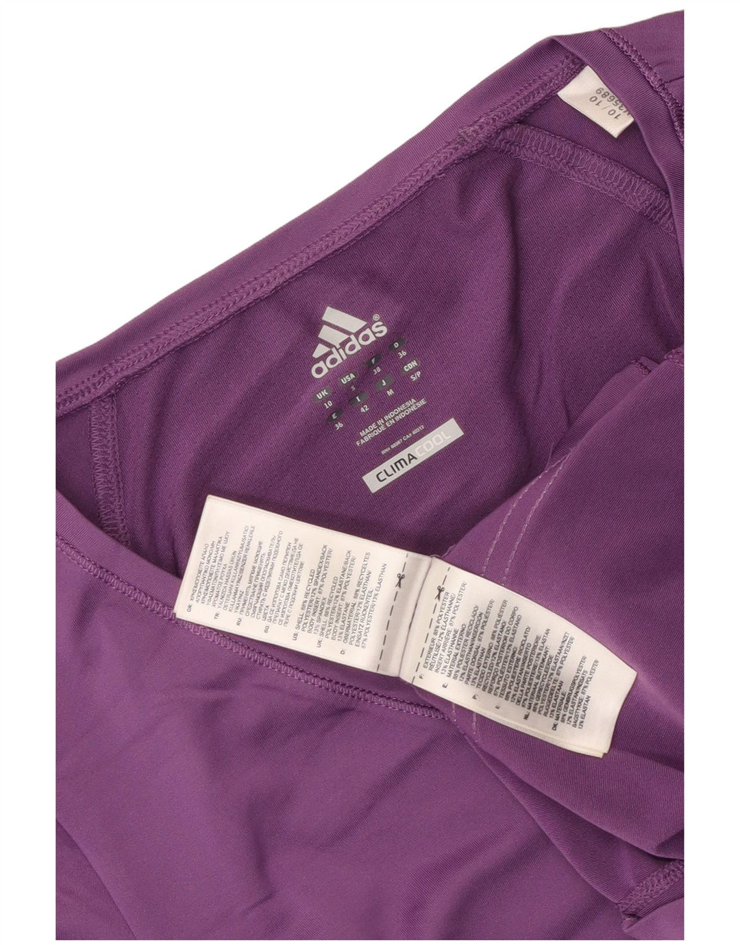 Adidas Mujer Climacool Camiseta Top UK 10 Pequeño Púrpura Poliéster