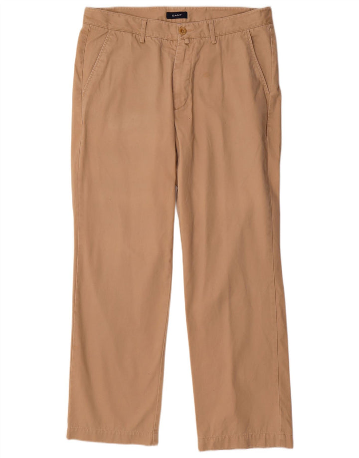 GANT Pantalón chino recto New Haven de corte regular para hombre W35 L30 Beige