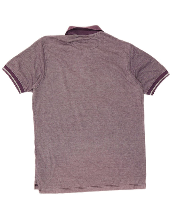 Pierre Cardin Polo para hombre de algodón a rayas en color morado grande