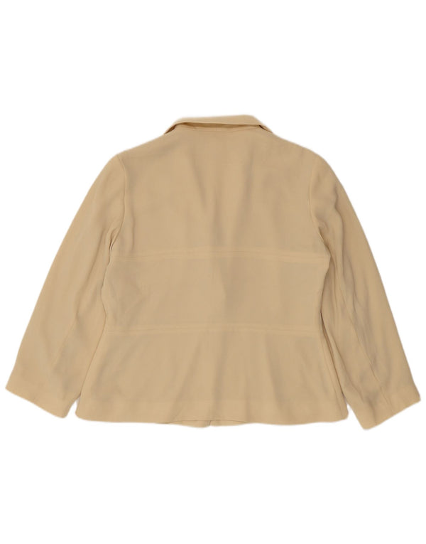 Zara Chaqueta Blazer de 2 Botones para Mujer US 14 XL Poliéster Beige