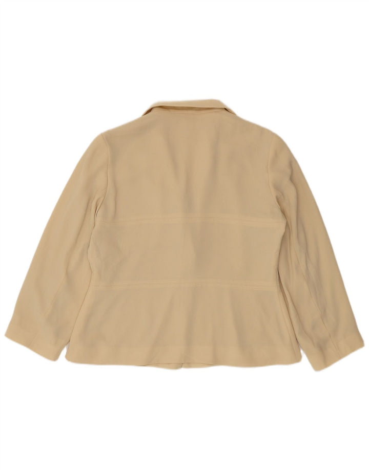 Zara Chaqueta Blazer de 2 Botones para Mujer US 14 XL Poliéster Beige