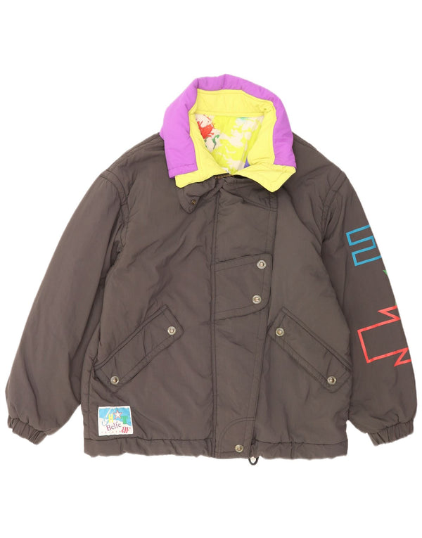 Belfe Chaqueta Acolchada Extragrande Con Gráfico Para Mujer UK 44 Gris Medio Colorblock