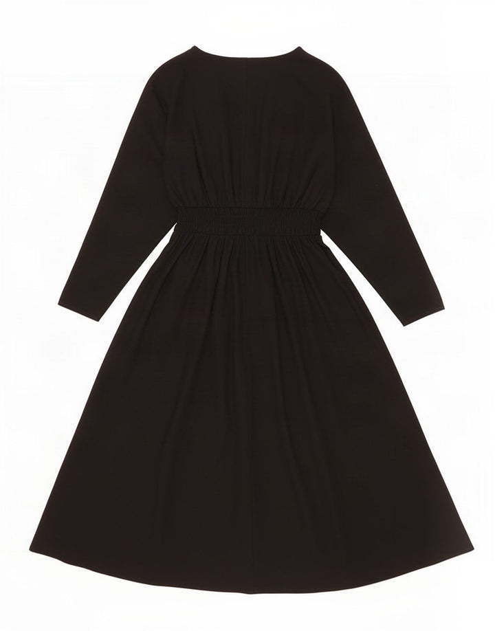 Zara Vestido largo de manga 3/4 para mujer UK 44 Mediano Poliéster negro