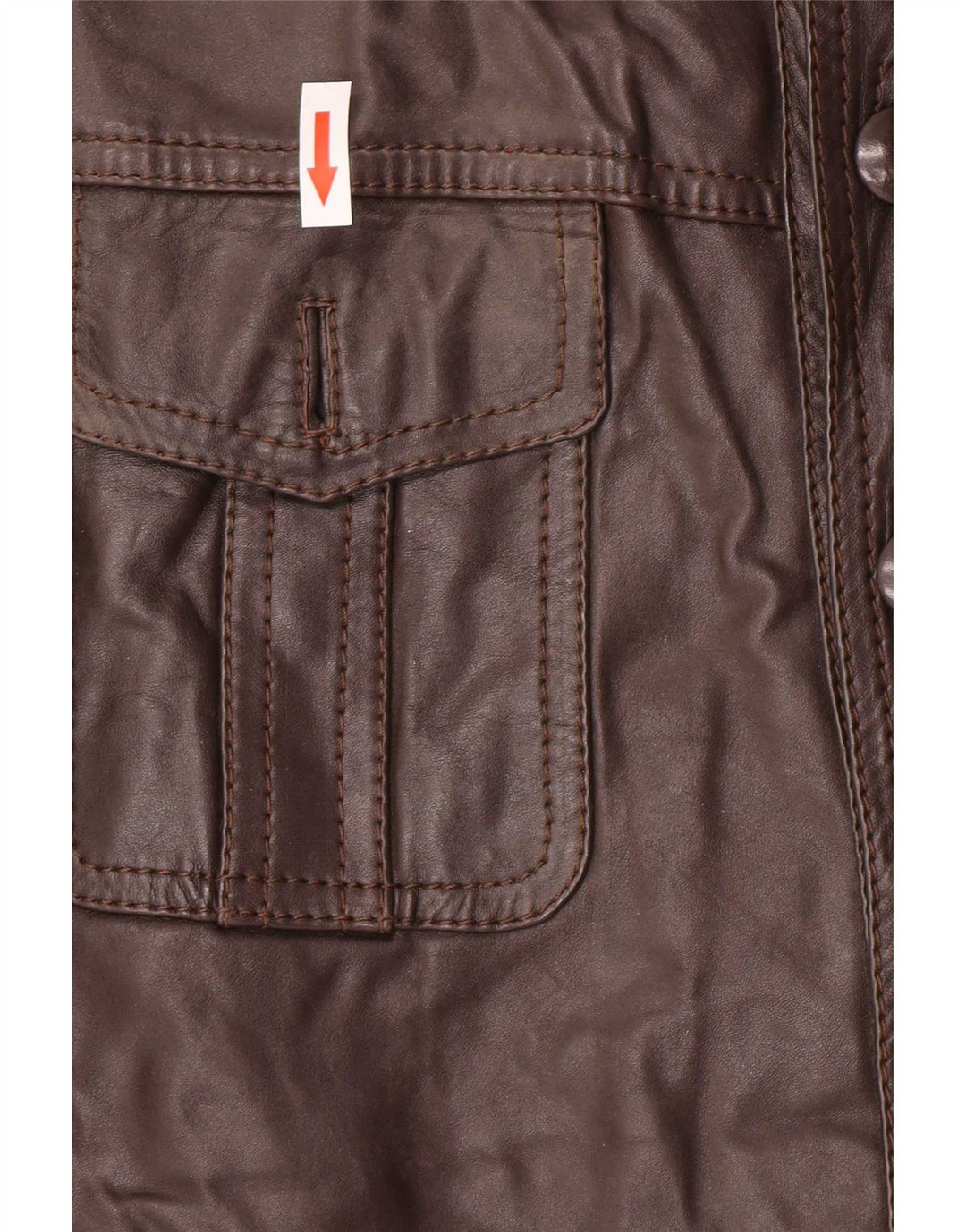 Vintage hombres chaqueta de cuero Reino Unido 36 pequeño marrón