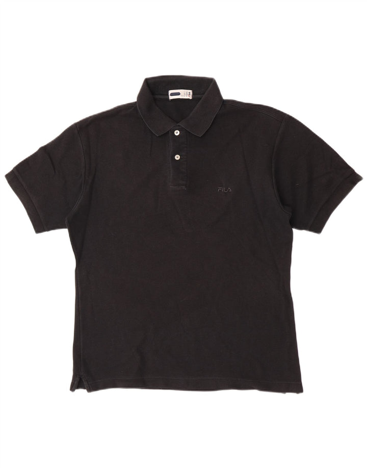 Camisa Polo Fila para Hombre IT 46 Pequeña Negra de Algodón
