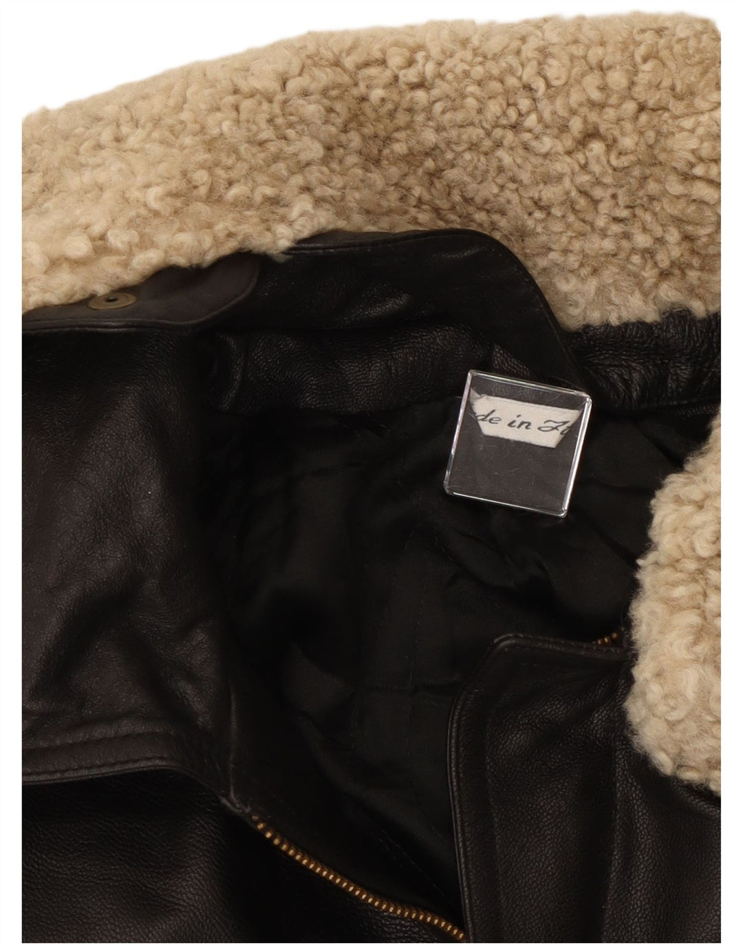 Vintage mujer suelta ajuste chaqueta de cuero IT 40 pequeño cuero negro