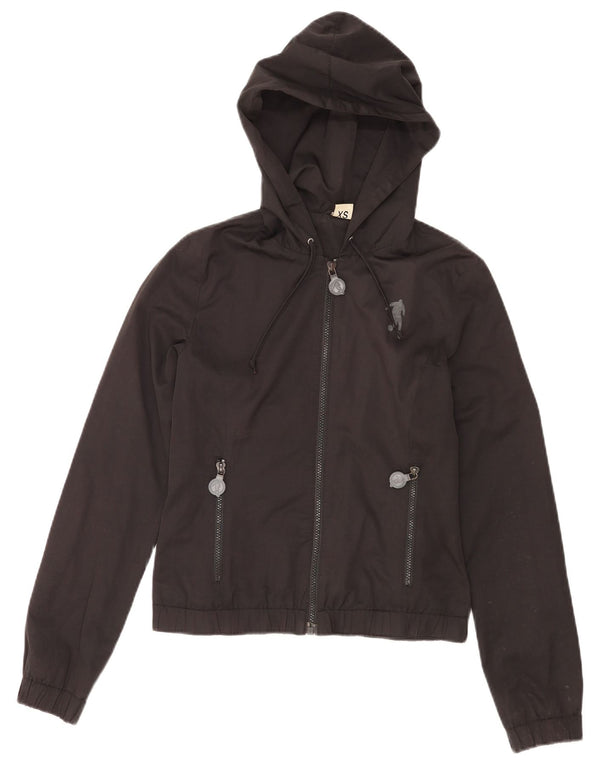 Bikkembergs Chaqueta bomber con capucha gráfica para mujer UK 6 XS Algodón negro