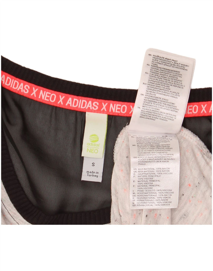 ADIDAS Vestido tipo camiseta sin mangas para mujer UK 10 Small Grey Colourblock Rayon