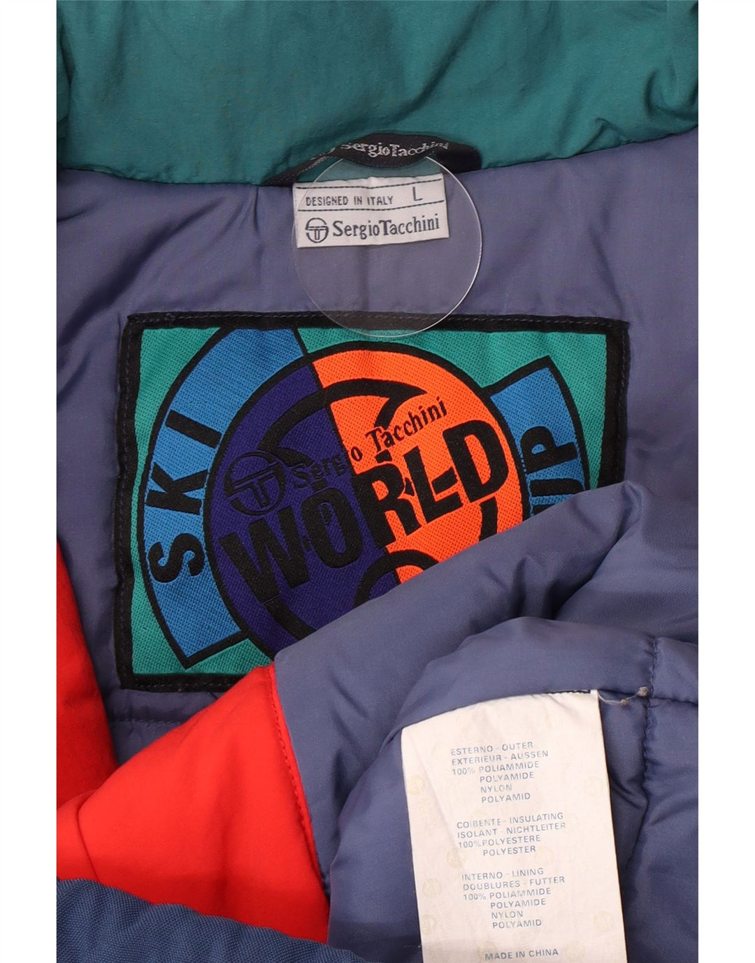 Sergio Tacchini Chaqueta de esquí para hombre UK 40 Large Multicolor Colorblock