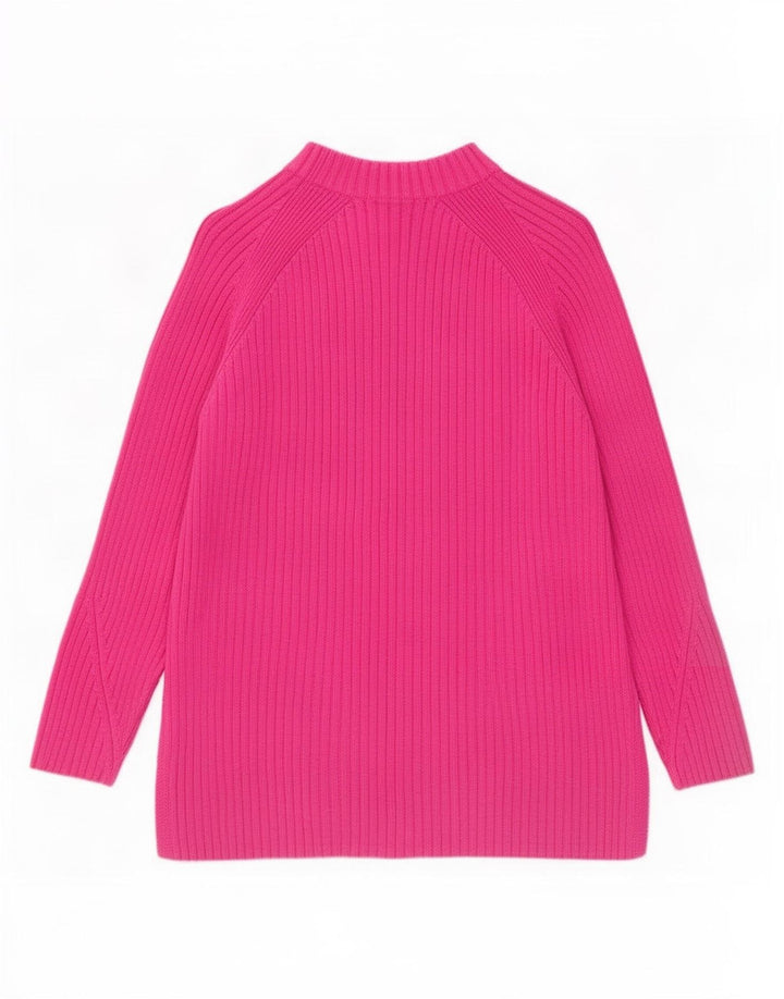 Marks & Spencer Jersey con Cuello Alto para Mujer UK 40 Algodón Rosa Medio