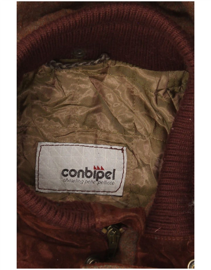 CONBIPEL Chaqueta de ante con capucha para hombre UK 40 Large Brown