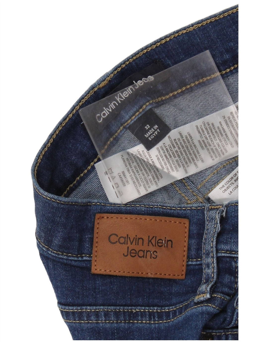 CALVIN KLEIN Vaqueros capri para mujer W32 L22 Algodón azul