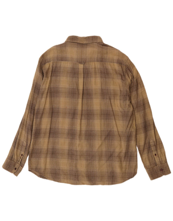 Wrangler Camisa De Franela Hombre 2XL Algodón A Cuadros Caqui