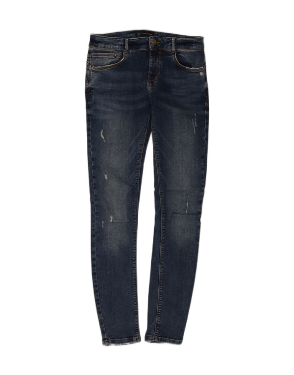 Zara Womens Trafaluc Distressed Skinny Jeans EU 38 Small W28 L30 Blue