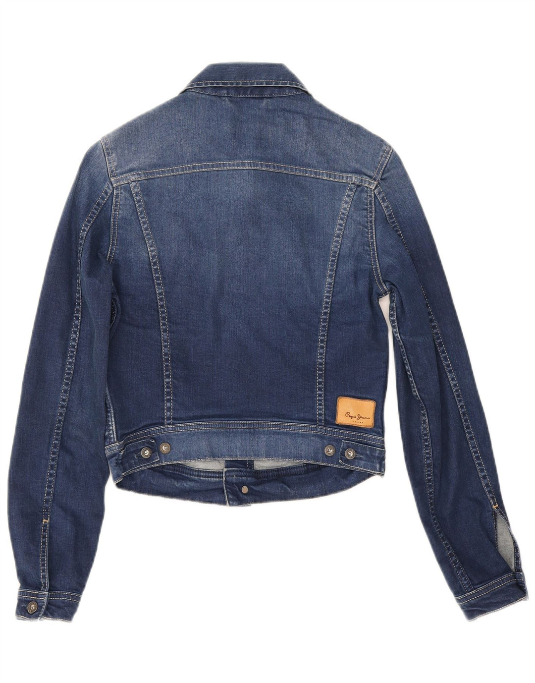 PEPE Jeans Chaqueta vaquera corta para mujer UK 10 Small Blue Cotton