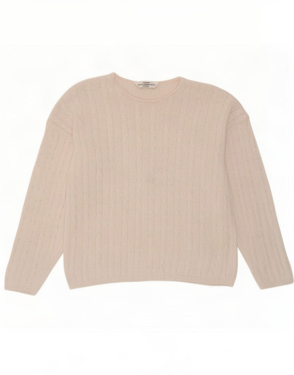 Marks & Spencer Jersey con Cuello Barco para Mujer UK 46 Grande Algodón Rosa