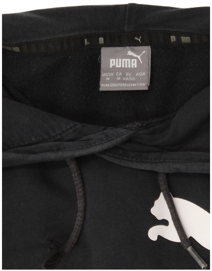 Puma Hombre Sudadera Con Capucha Gráfica Jersey De Algodón Negro Mediano