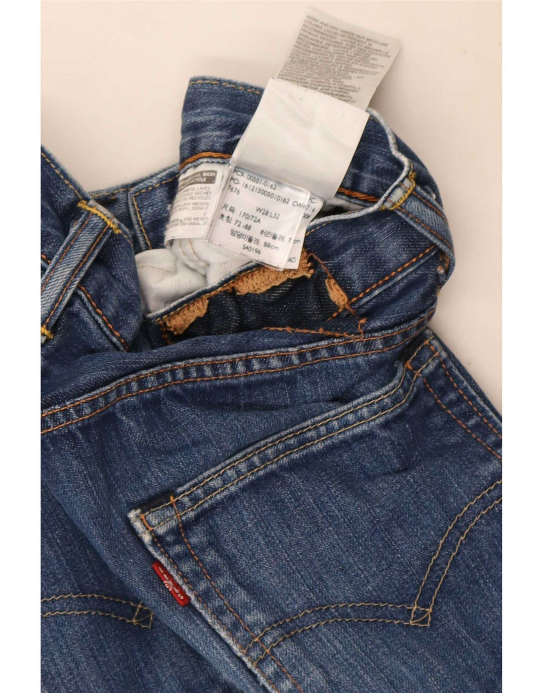 Vaqueros rectos Levi's para hombre W28 L32 Algodón azul