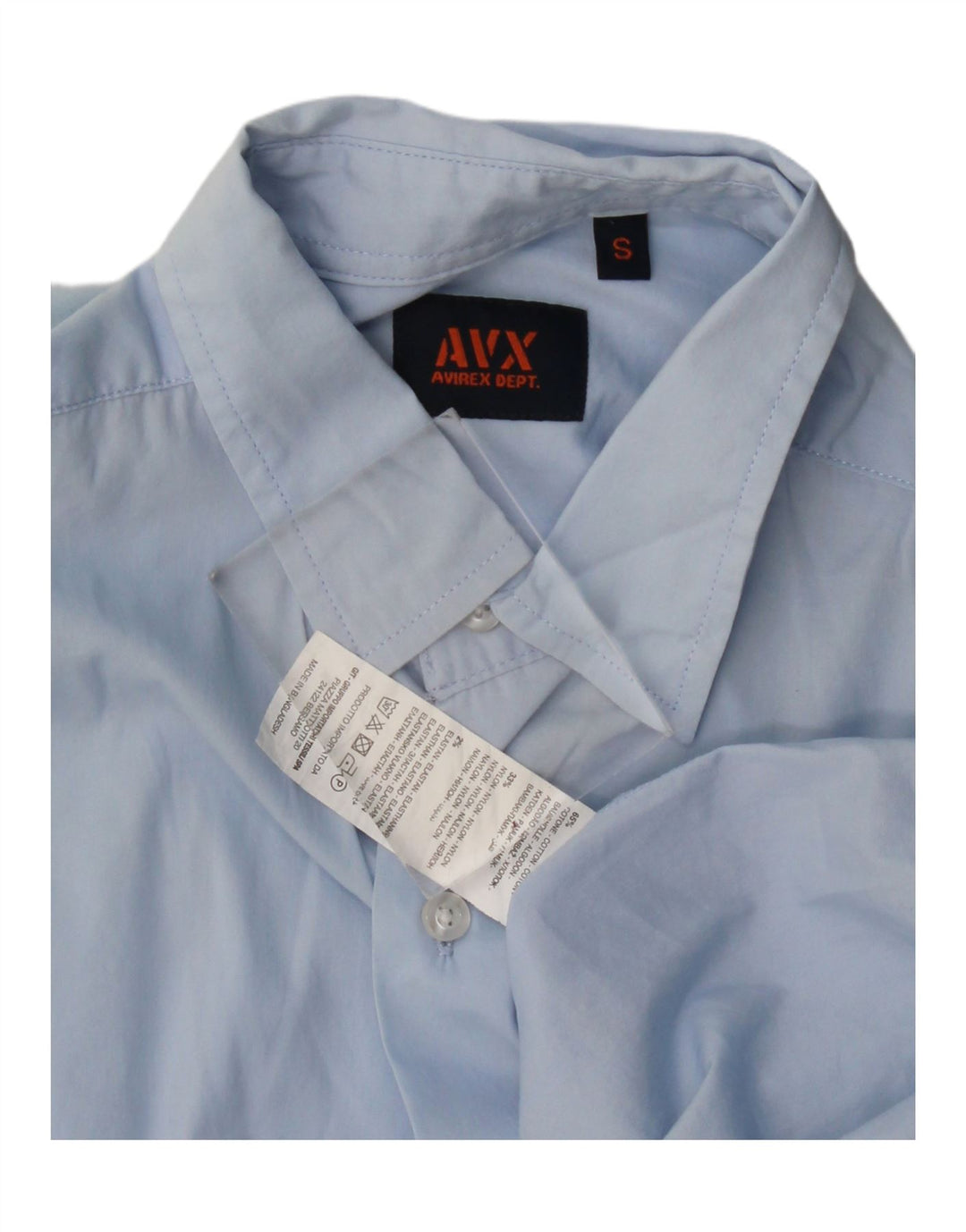 Camisa Avirex Hombre Pequeña Algodón Azul
