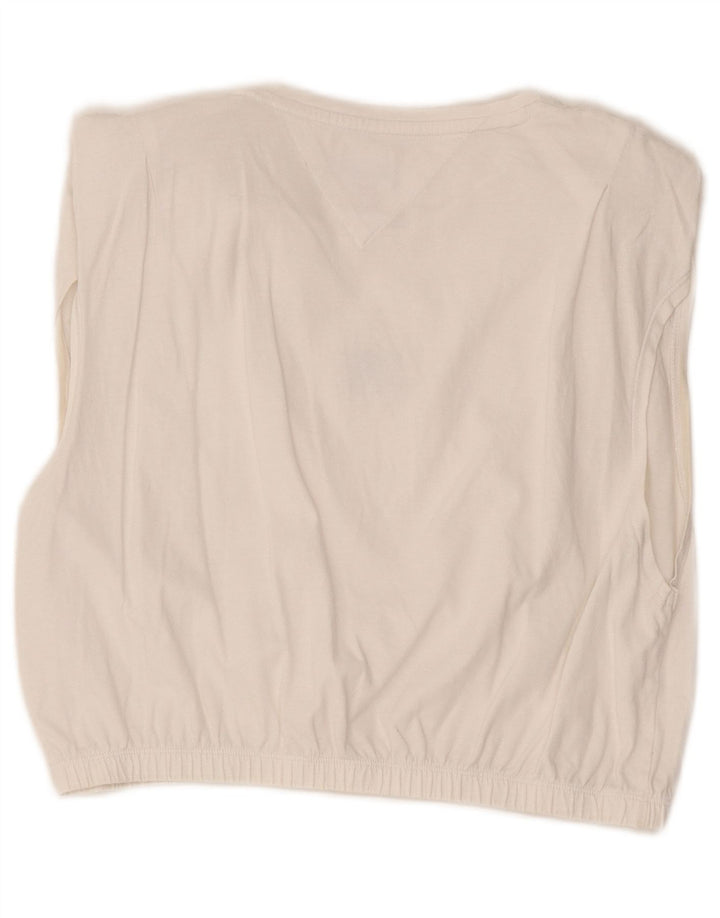 Tommy Hilfiger Top corto para mujer, talla 40, color blanco