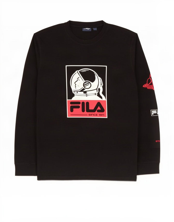 Fila Hombre Graphic Top Manga Larga Algodón Negro Mediano