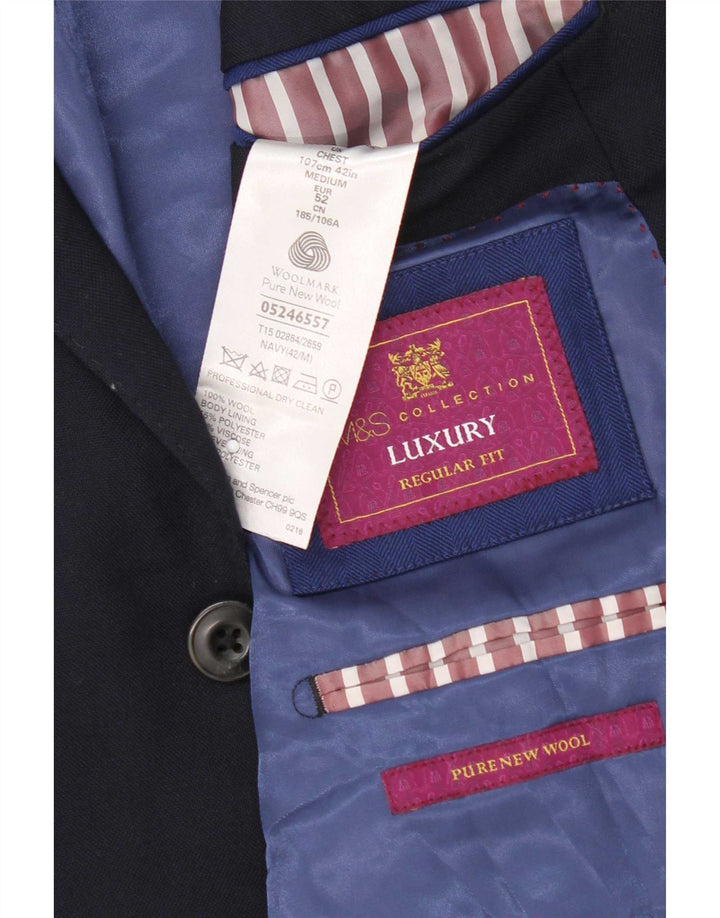 Marks & Spencer Chaqueta tipo blazer de 2 botones para hombre UK 42 Large Azul marino