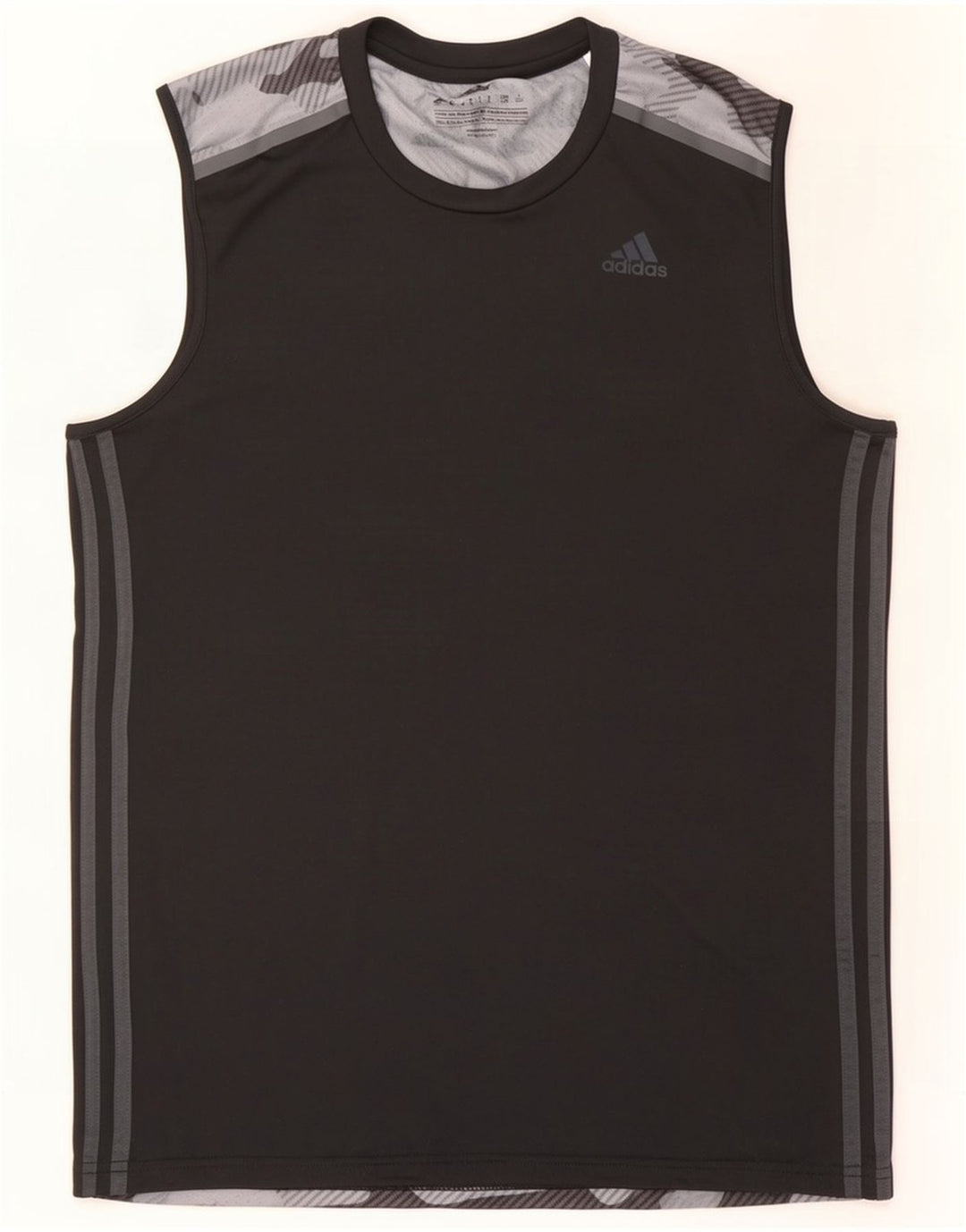 Adidas Mens Climacool Chaleco Top Grande Negro Camuflaje Poliéster