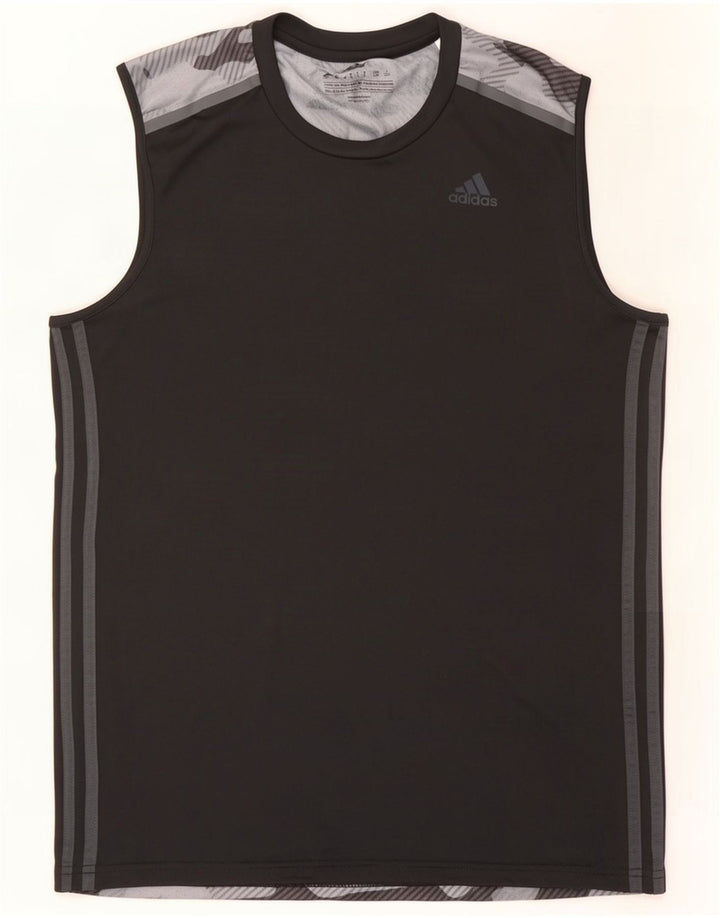 Adidas Mens Climacool Chaleco Top Grande Negro Camuflaje Poliéster