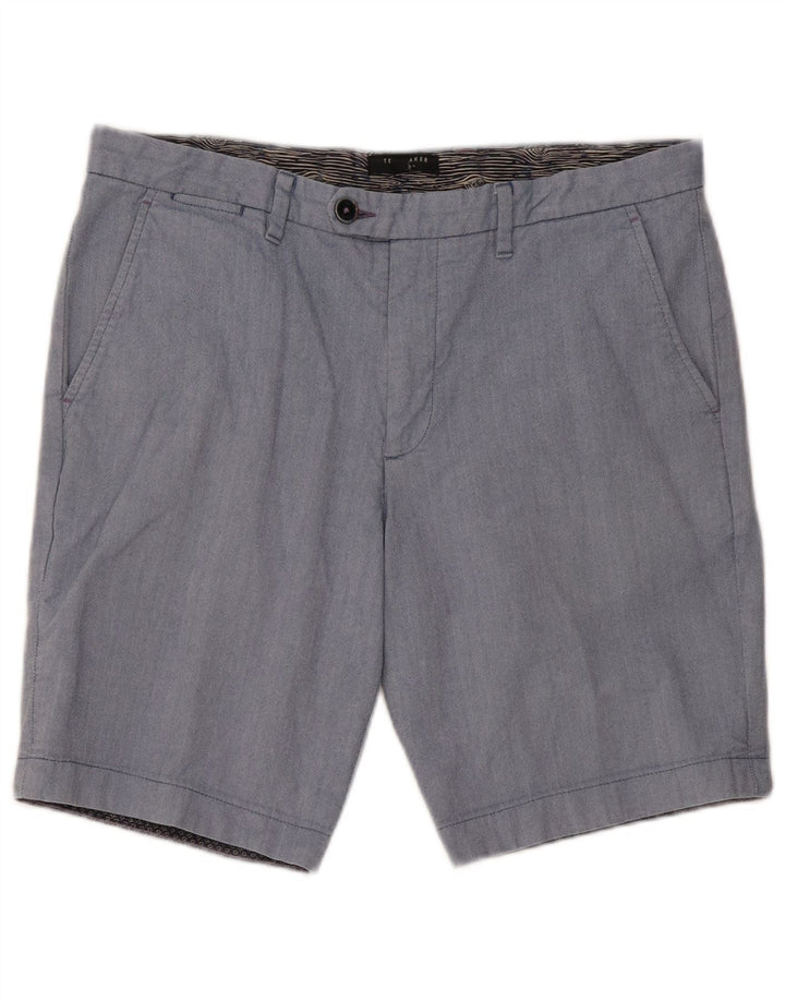 Ted Baker Pantalones cortos chinos para hombre W34 Algodón en espiga azul grande
