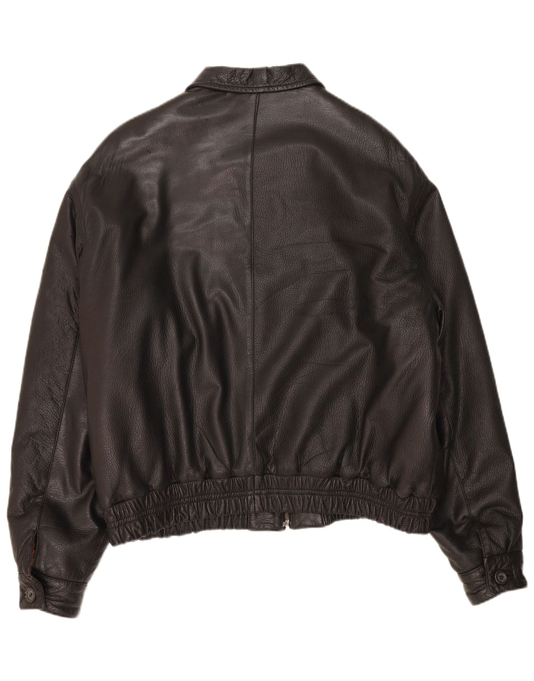 Chaqueta de cuero vintage para hombre IT 56 3XL Negro