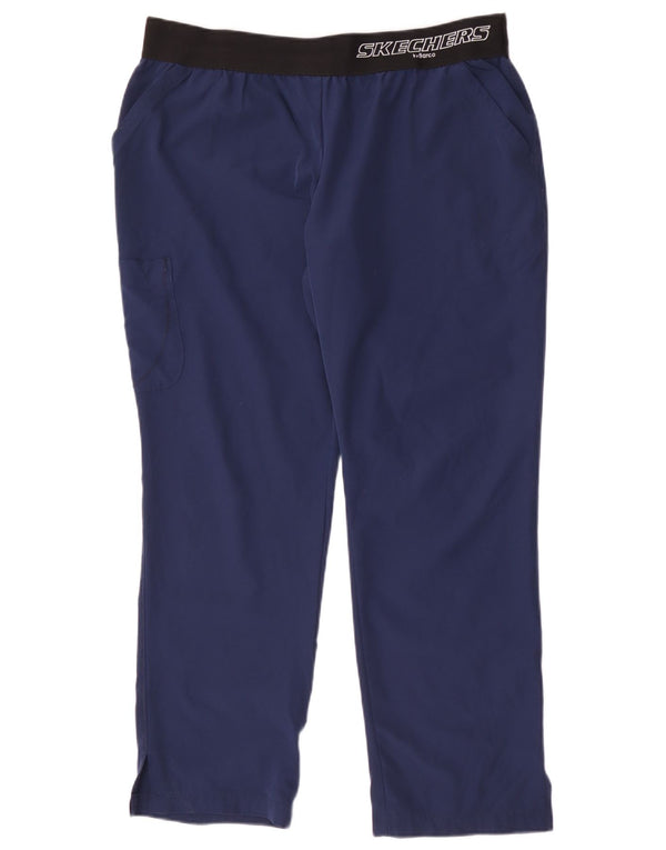 Skechers Pantalón cargo gráfico para hombre XL W36 L30 Azul marino Colorblock