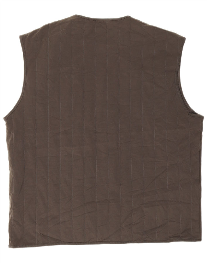 Zara Hombre Chaleco Acolchado UK 40 Grande Poliéster Gris
