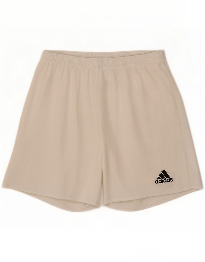 Pantalones cortos deportivos Adidas Climalite para hombre pequeños de poliéster blanco