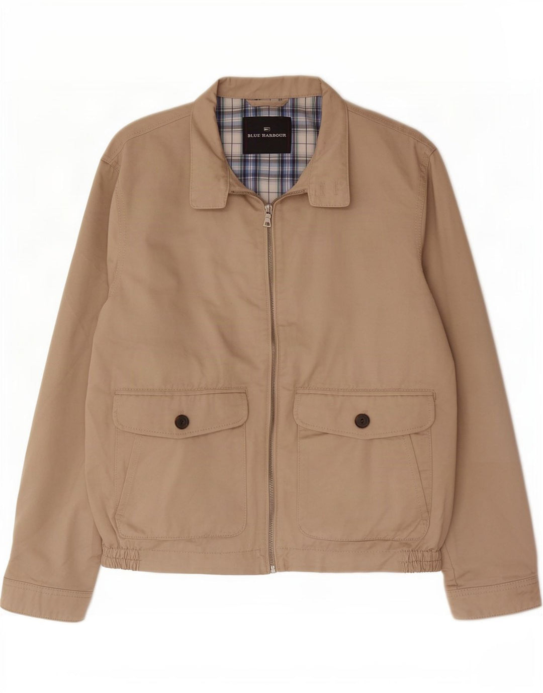 Marks & Spencer Chaqueta Bomber Azul Harbor para Hombre UK 38 Algodón Beige Medio