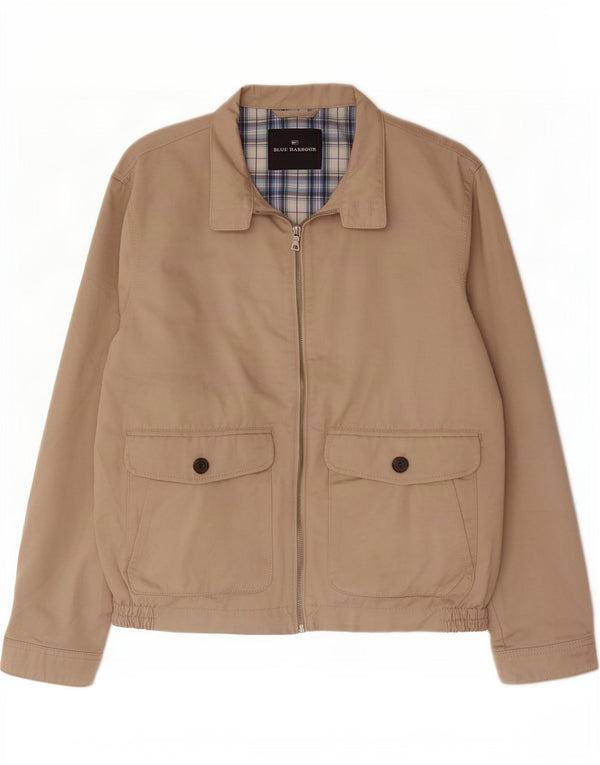Marks & Spencer Chaqueta Bomber Azul Harbor para Hombre UK 38 Algodón Beige Medio
