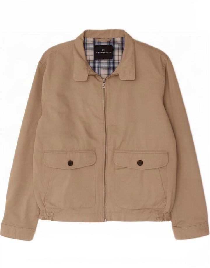 Marks & Spencer Chaqueta Bomber Azul Harbor para Hombre UK 38 Algodón Beige Medio