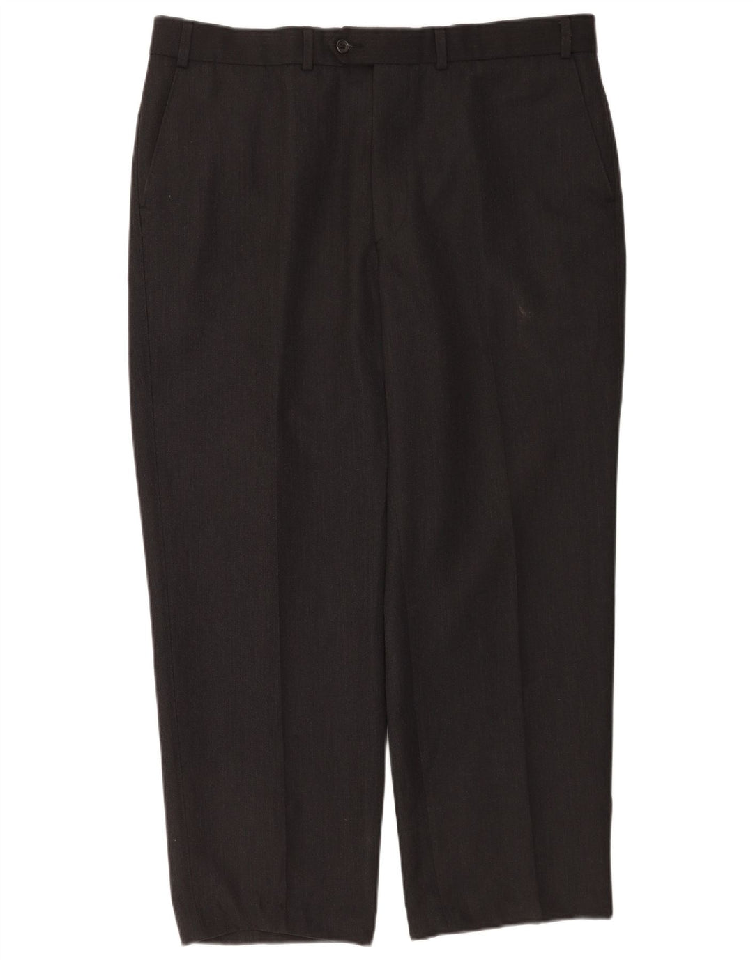 Marks & Spencer Pantalón de traje recto para hombre W40 L28 Poliéster gris