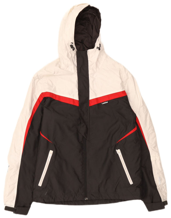 Wed Ze Chaqueta cortavientos con capucha para hombre UK 36 Small Black Colorblock