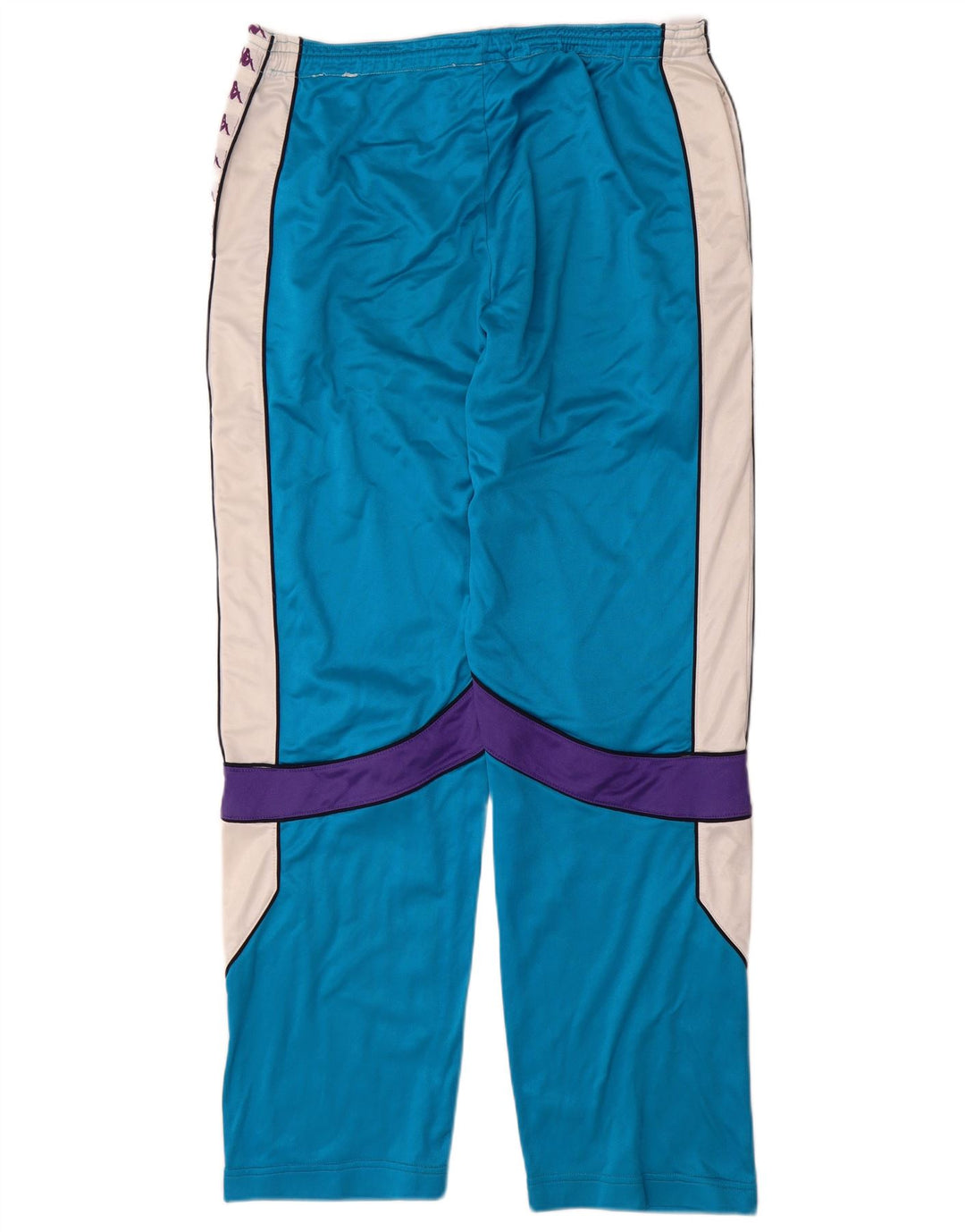 Kappa Hombre Pantalones De Chándal Gráficos De Triacetato Con Bloques De Color Azul Grande
