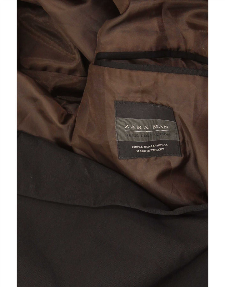 Zara Chaqueta Blazer De 2 Botones Para Hombre EU 54 XL Algodón Negro