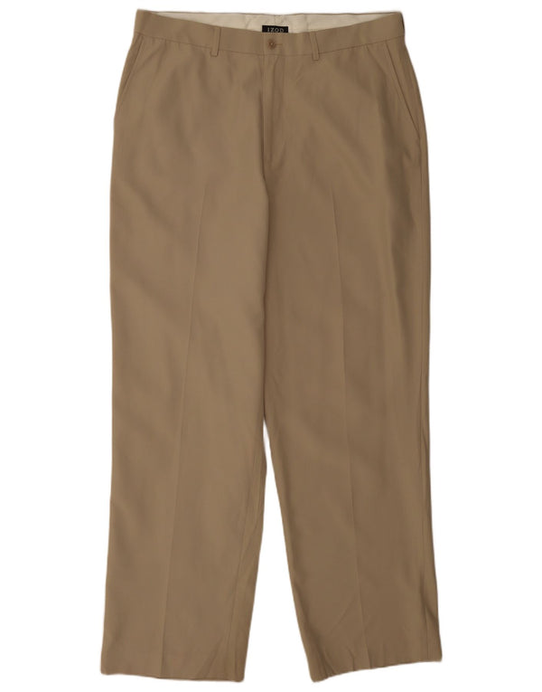 Pantalón Chino Recto Izod Hombre W36 L32 Poliéster Beige