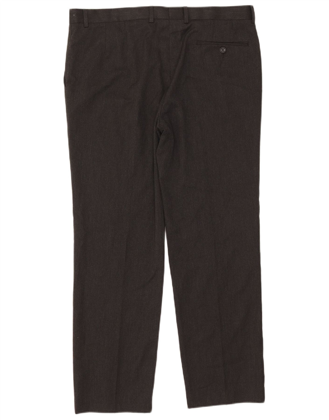 Marks & Spencer Pantalón de traje de corte regular para hombre W38 L31 Poliéster gris