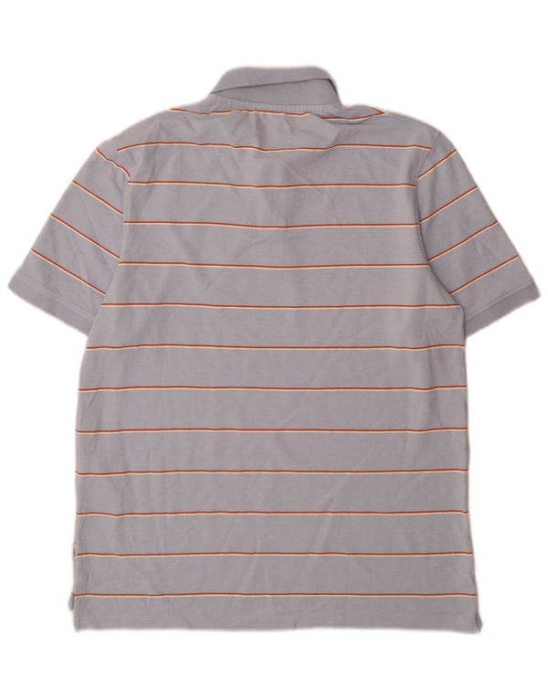 Jack & Jones Mens Polo Shirt Medium Blue Striped Cotton