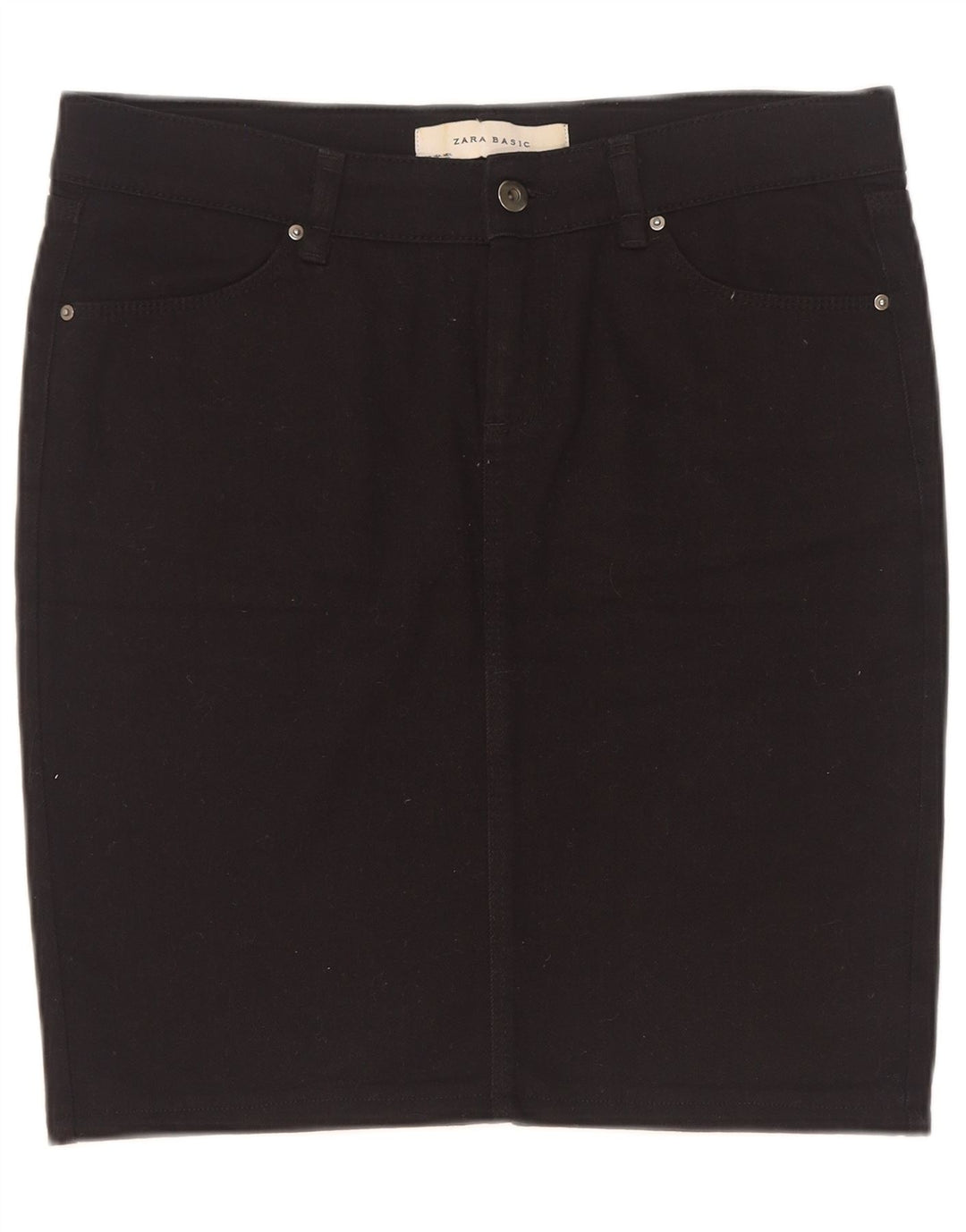 Zara Mujer Falda Vaquera Grande W30 Negro