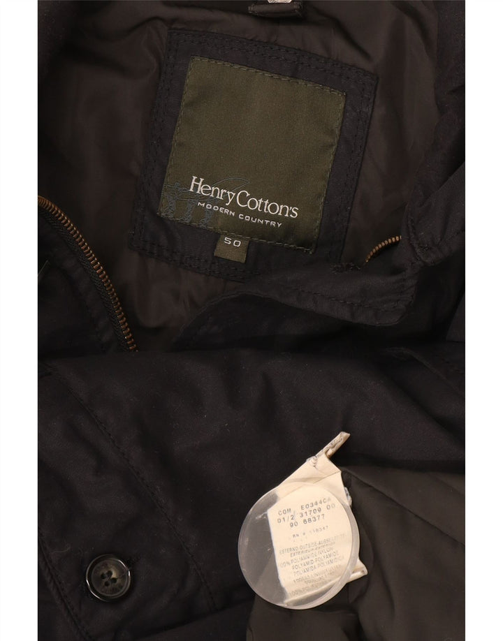 Henry Cottons Abrigo para hombre IT 50 Grande Poliamida negra