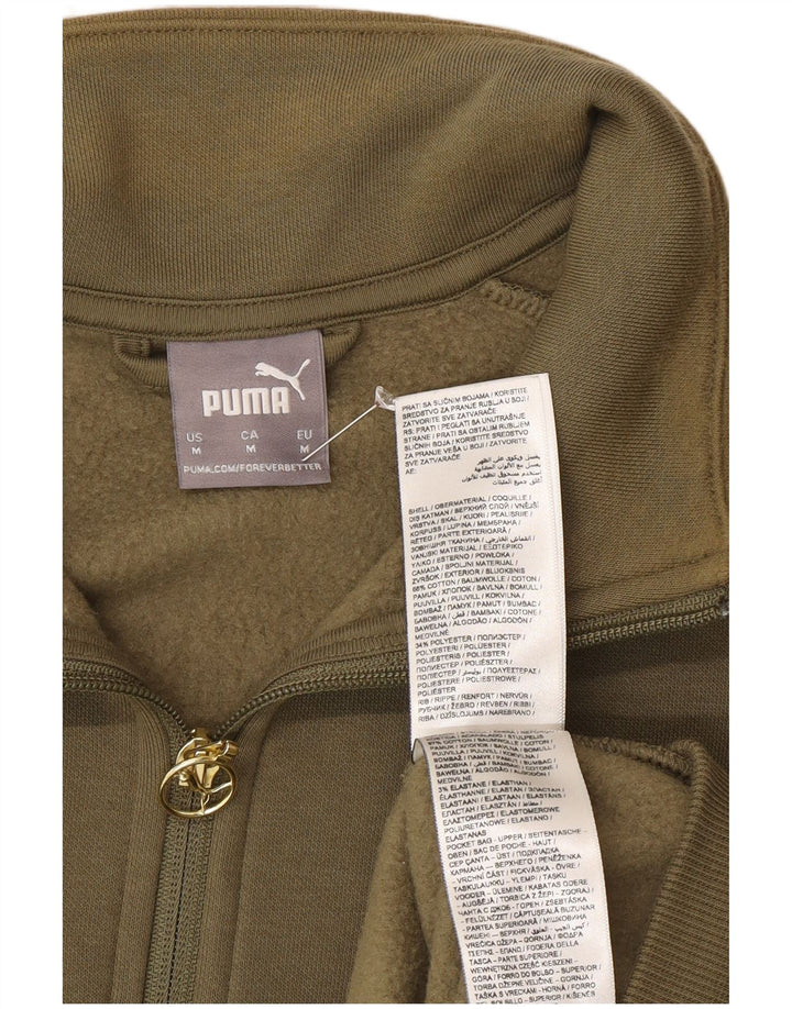 Puma Chaqueta De Chándal Superior De Algodón Caqui Medio Con Bloques De Color |
