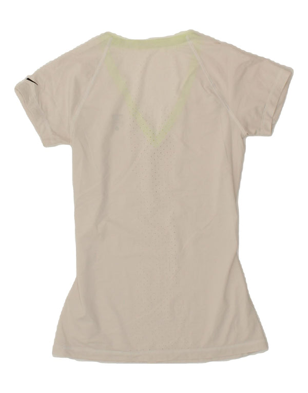 NIKE Womens T-Shirt Top UK 10 Small White Polyester