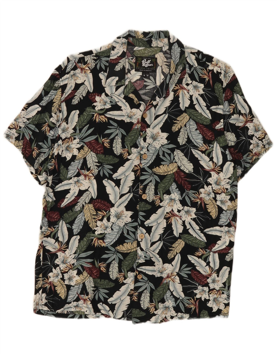 Camisa hawaiana de manga corta para hombre Pull & Bear Medium Multicolor Floral