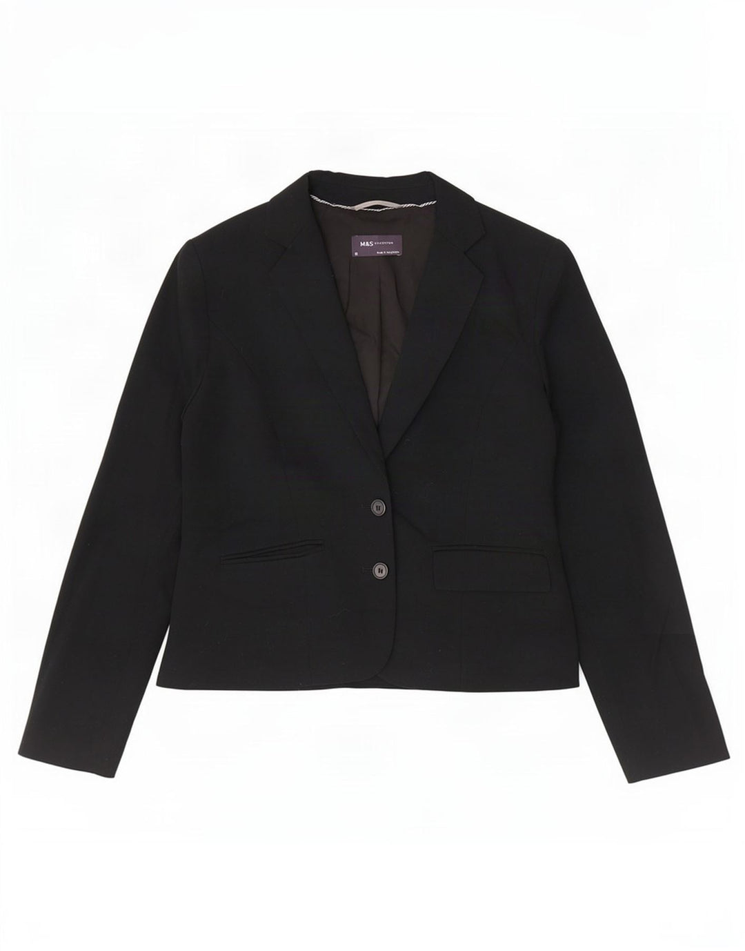 Marks & Spencer Chaqueta tipo blazer de 2 botones para mujer UK 42 Mediana Poliéster negro