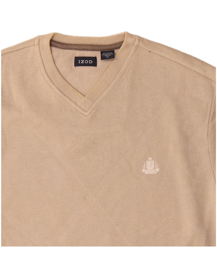 IZOD Jersey con Cuello en V para Hombre Pequeño Algodón Beige